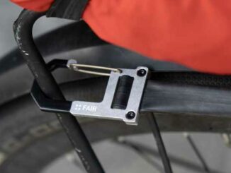 Fair Bicycle Daily Hook cargo strap is made from an old inner tube and won’t snap back into you